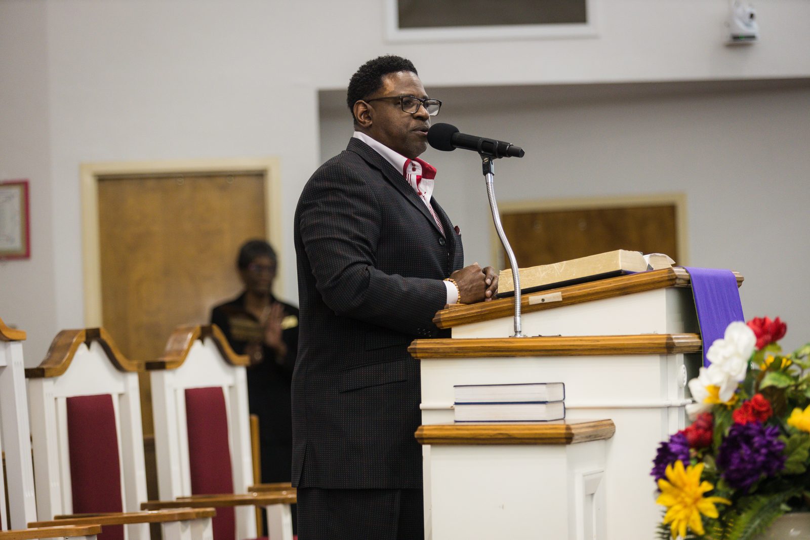 Preacher at the Allen Chapel pulpit