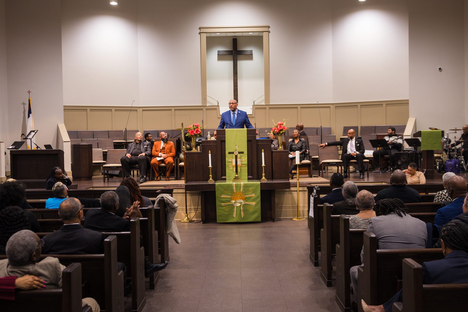 Full sanctuary at an Interdenominational Ministers Fellowship service