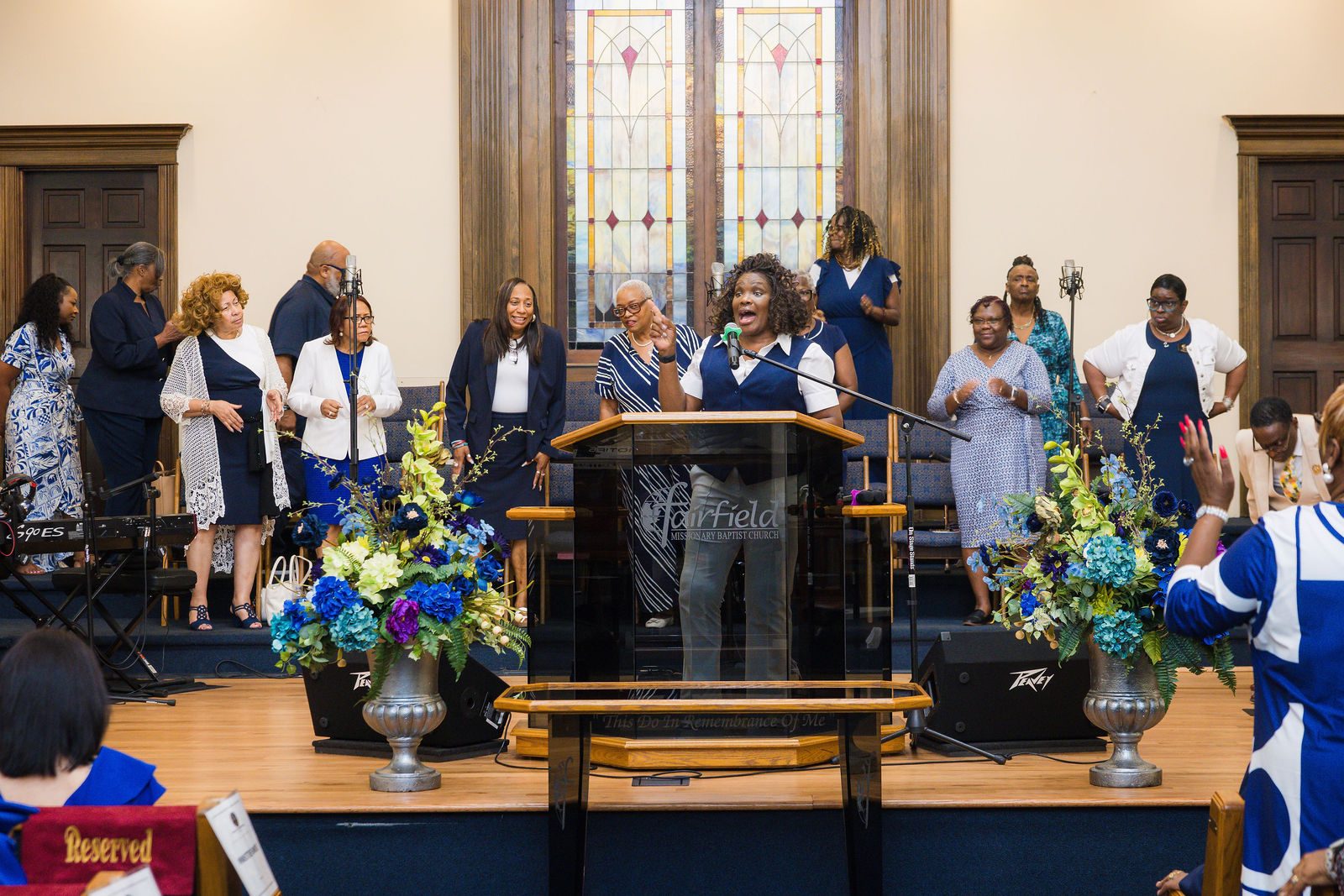 Choir and pulpit at the Nashville City Missionary Baptist District Association gathering