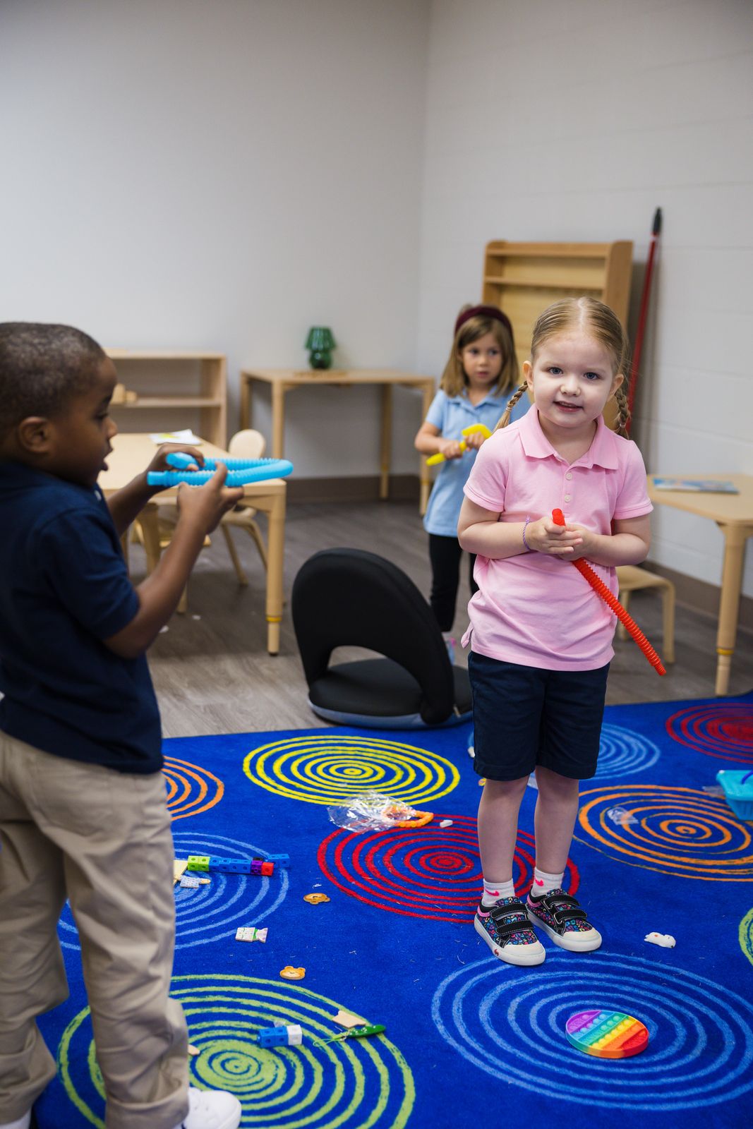 Students in a Montessori classroom