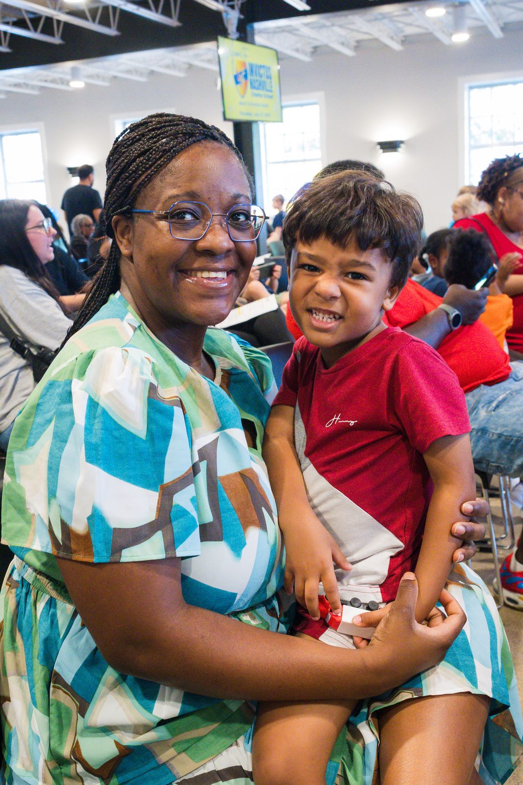 Parent and student at an enrollment night