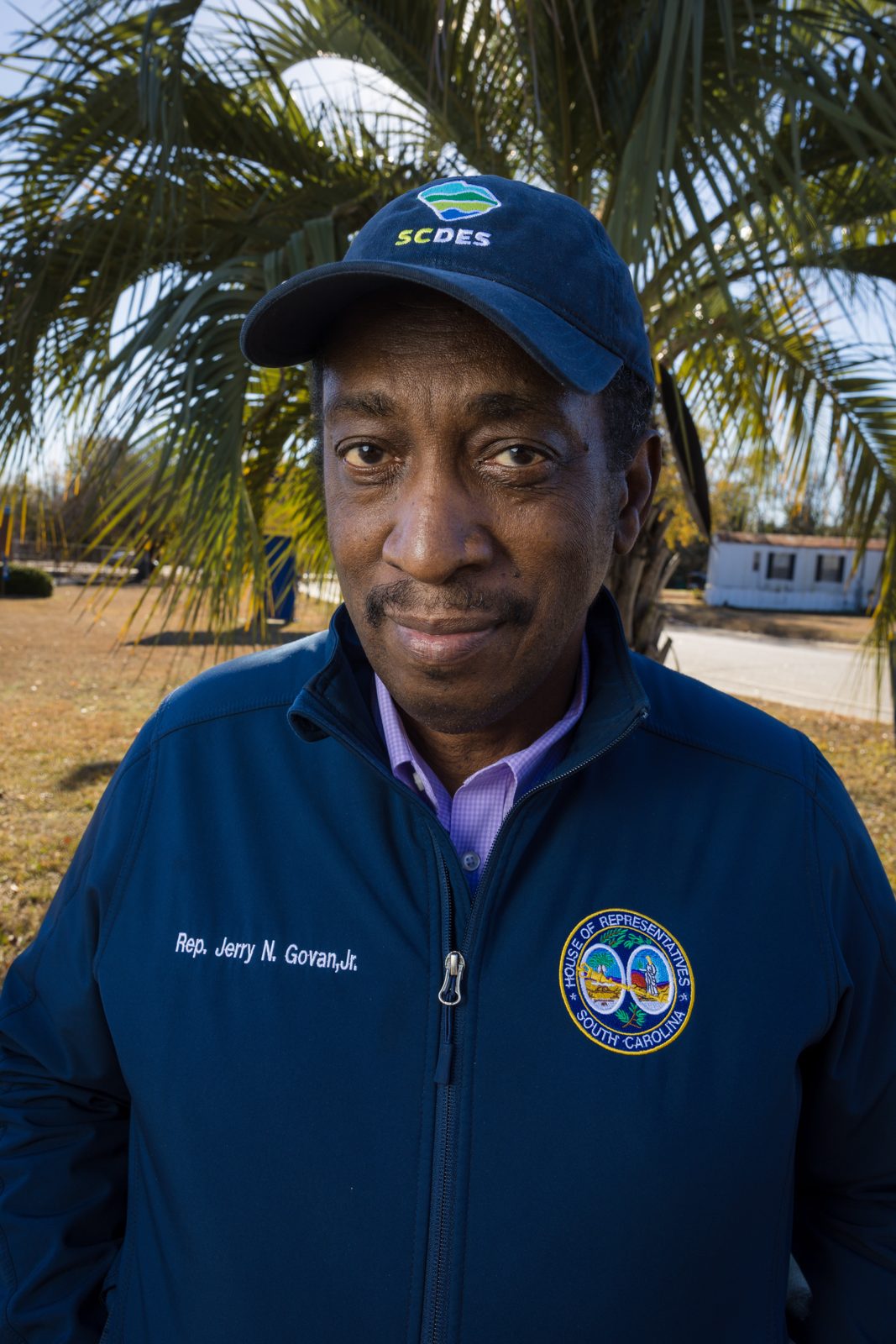 Rep. Jerry Govan under a palmetto tree
