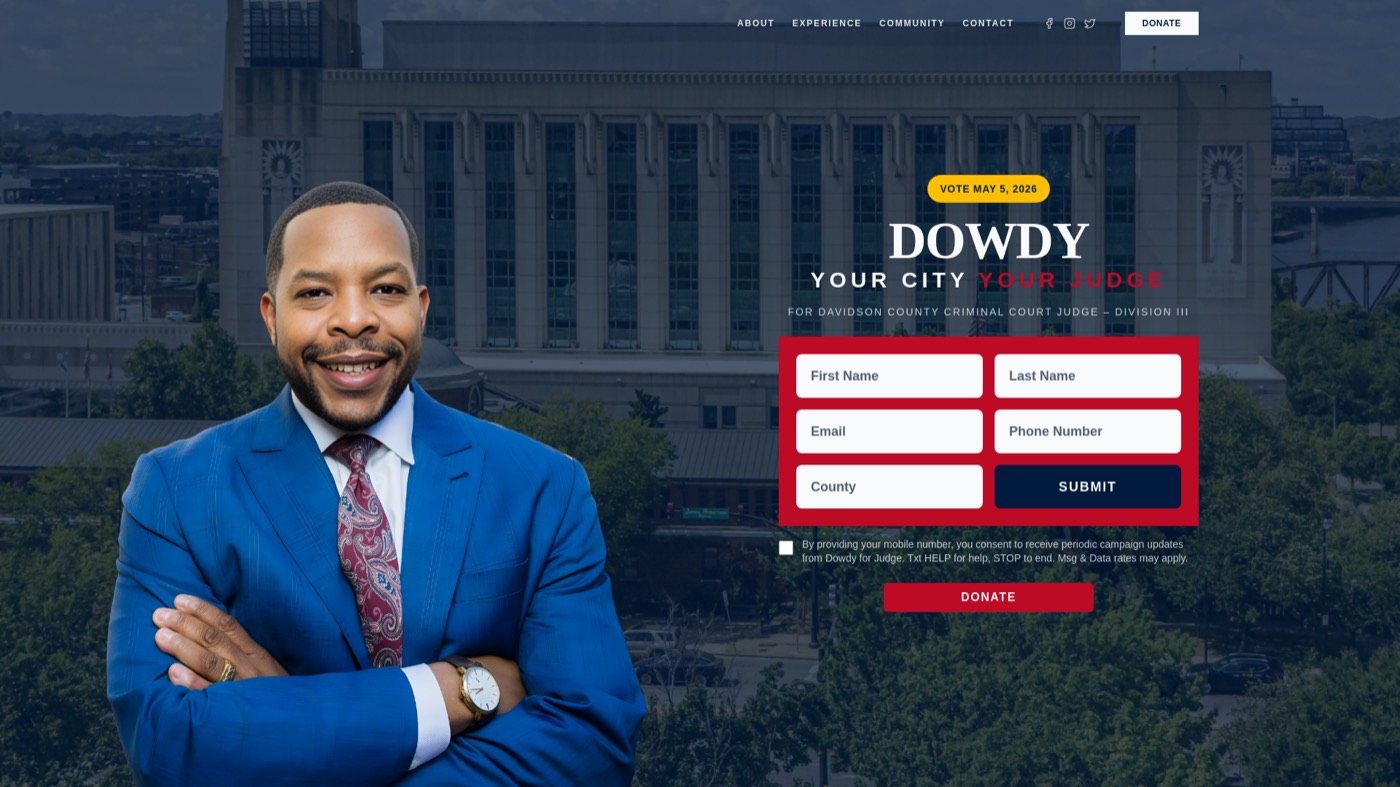 Dowdy for Judge website by Leo Operations