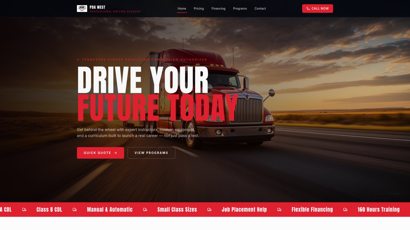 Drive Forward Academy website by Leo Operations