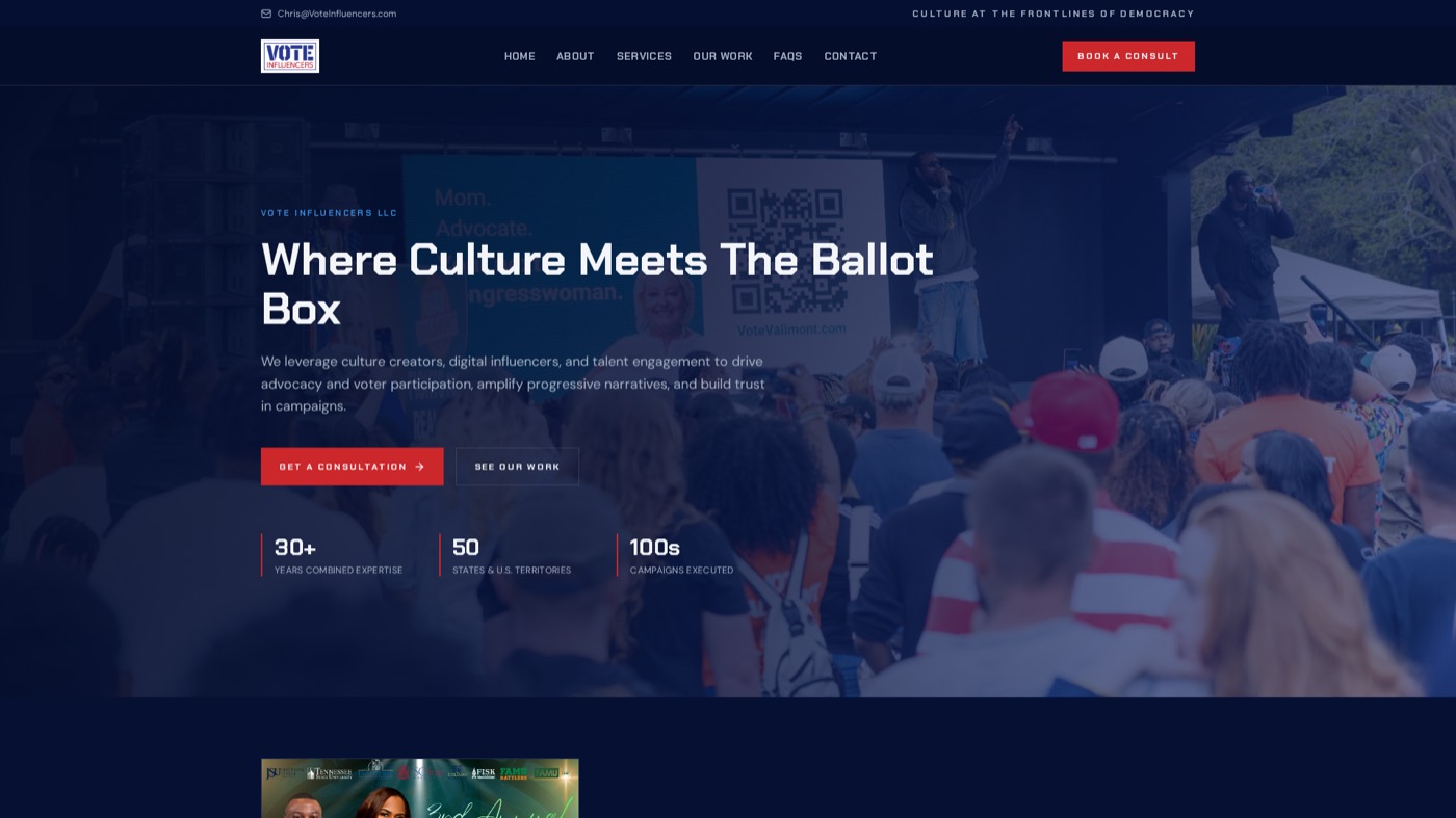 Vote Influencer Network website by Leo Operations