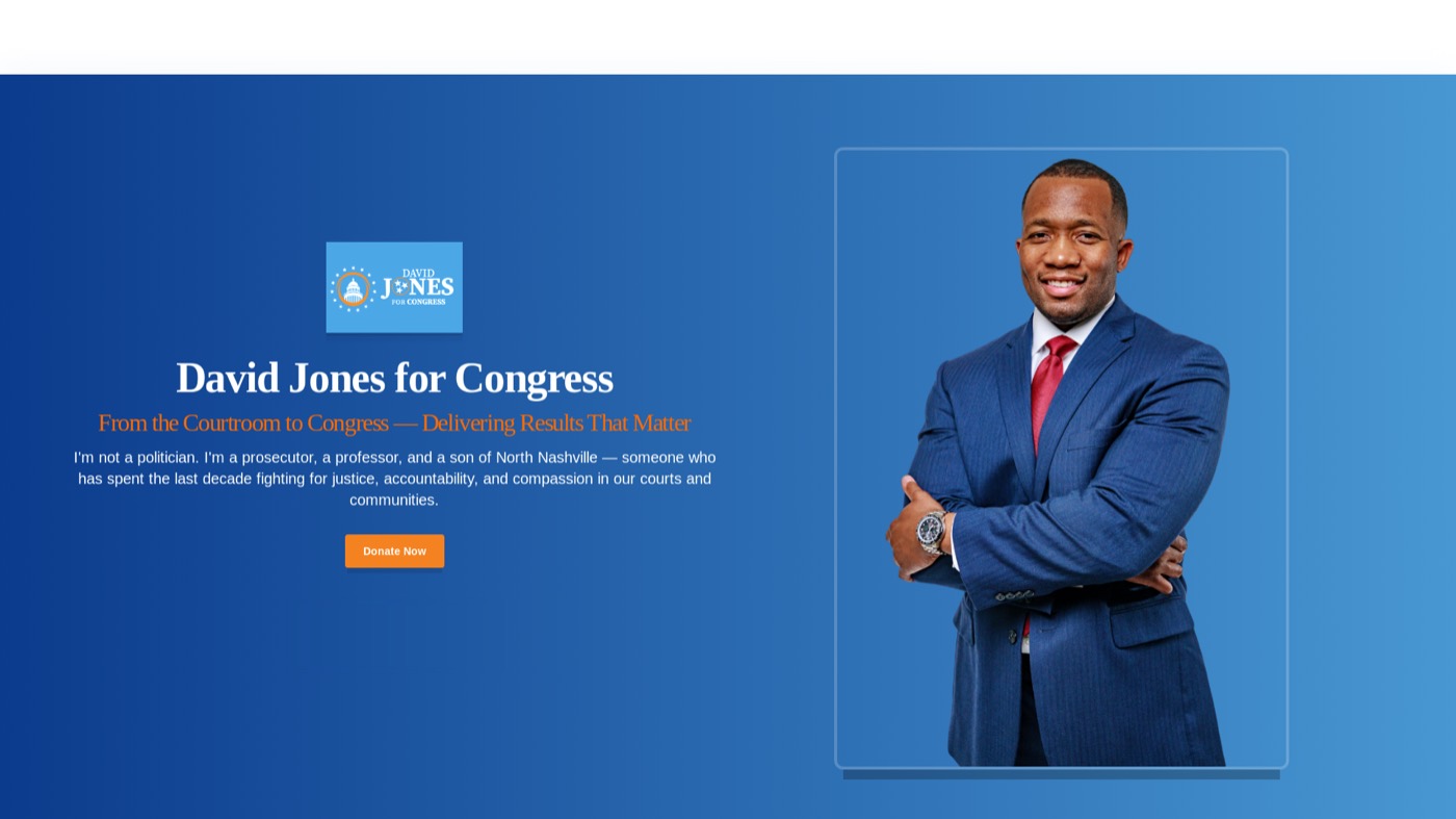 David Jones for Congress website by Leo Operations
