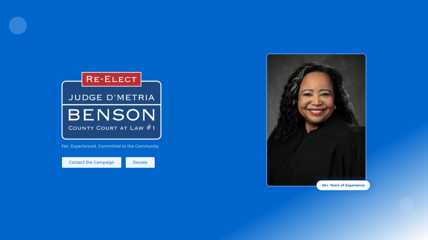 Judge D’Metria Benson website by Leo Operations