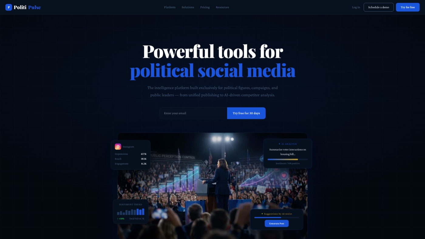 Politi Pulse website by Leo Operations