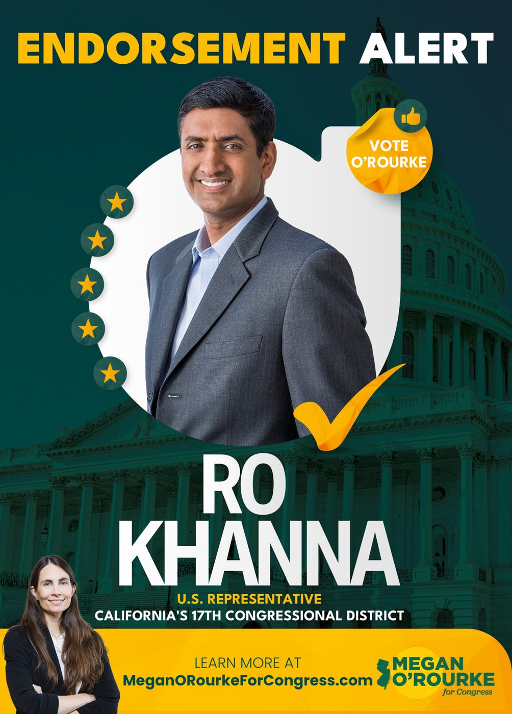 Campaign endorsement graphic designed by Leo Operations
